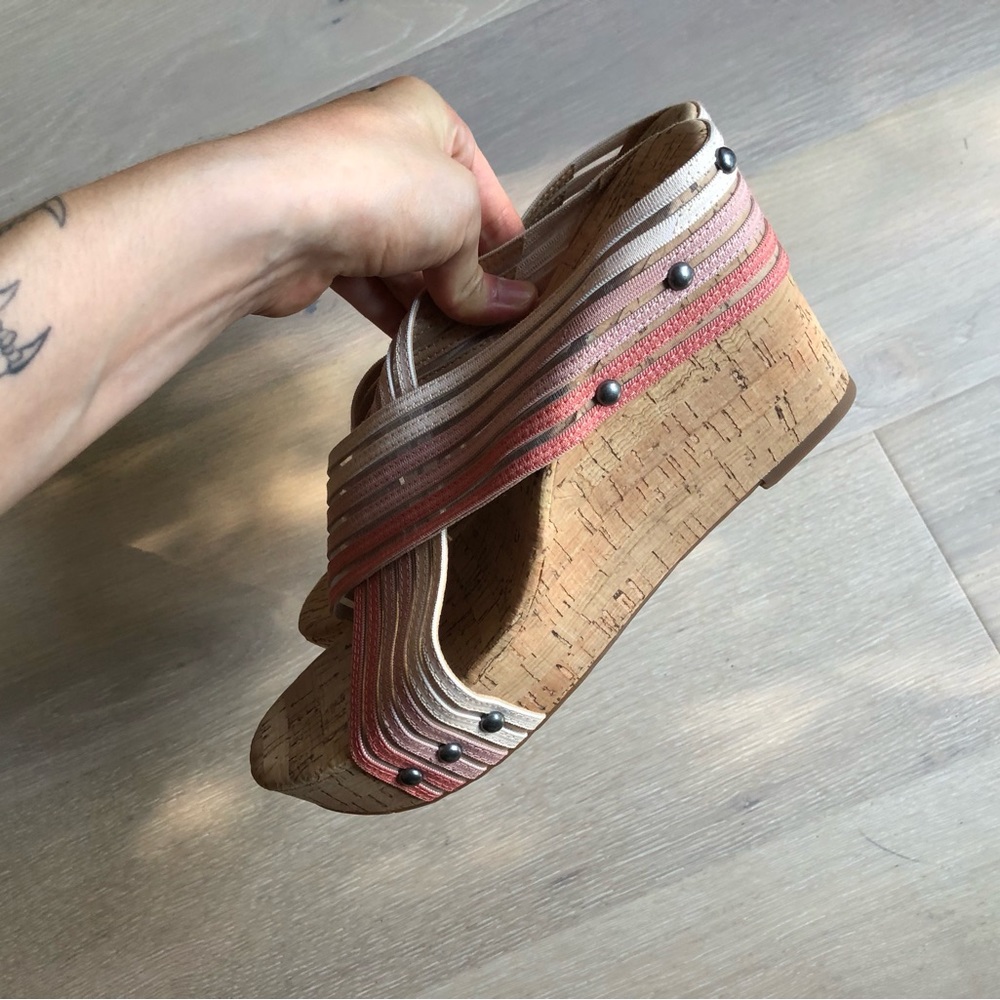 Lucky Brand Brand New Mykayla Cork Wedge Heels - Size 10 - Picture 8 of 12